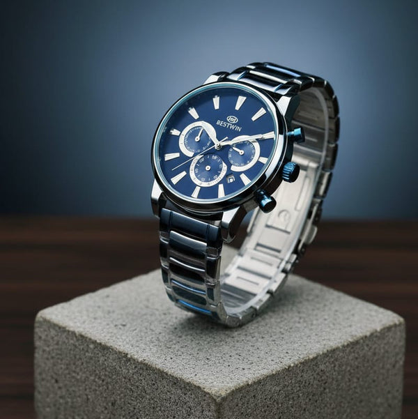 Premium Blue Steel Chronograph